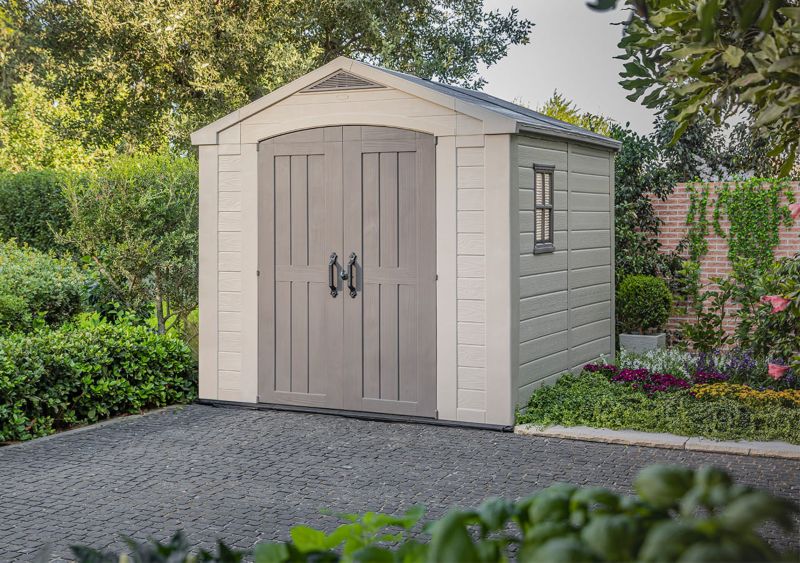 Keter Factor 8x8 beige værktøjshus til haven, 1 stk.