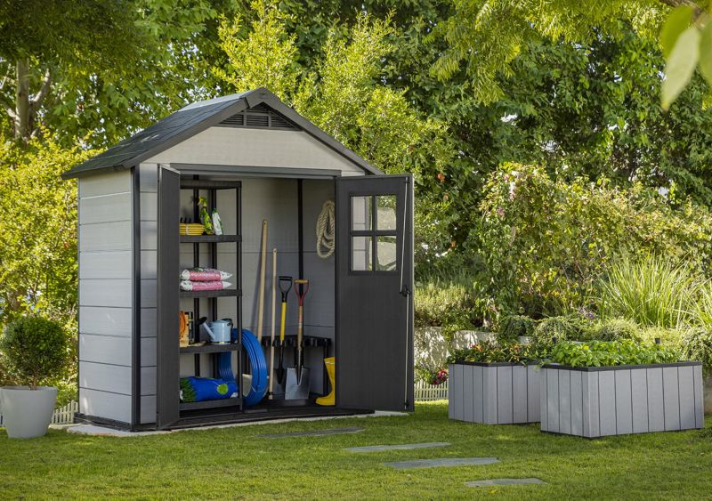 Oakland 754 værktøjshus til havegrunden, gråt, 1 stk.