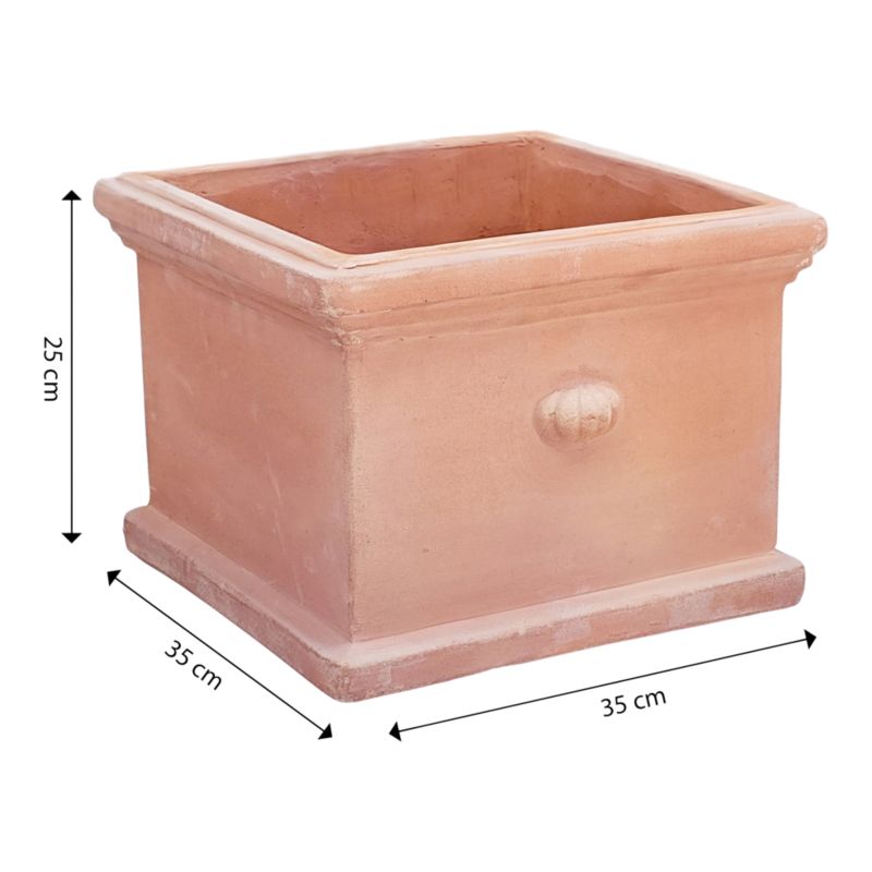 Verve terracotta kvadratisk plantekasse 35 cm