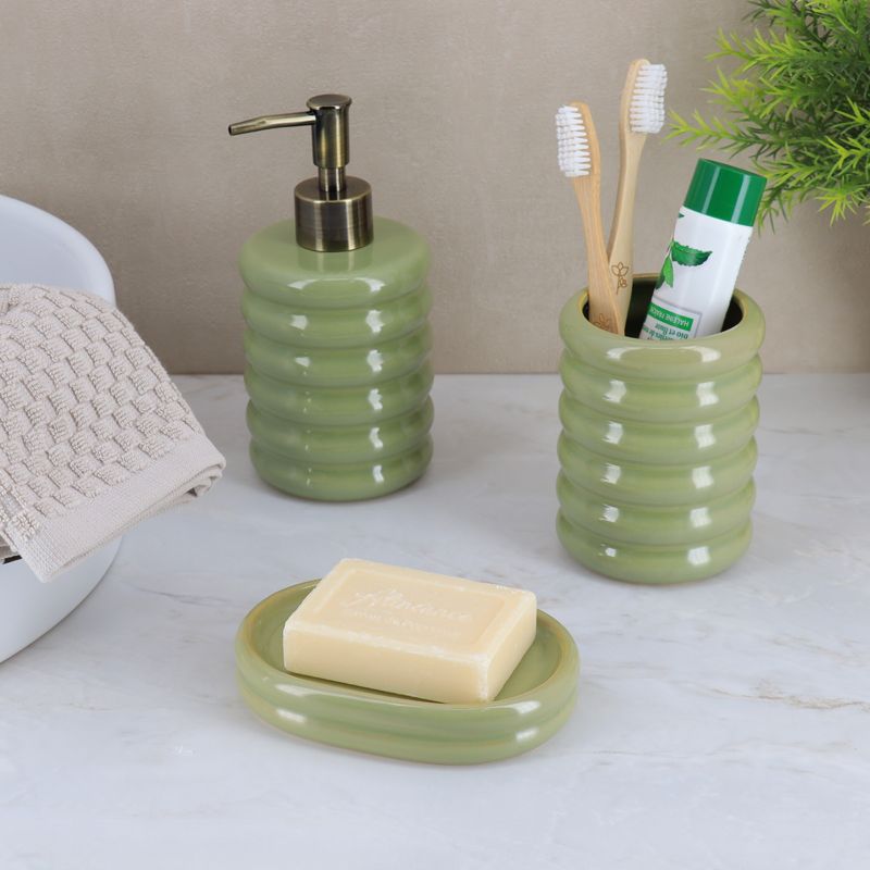 Sæbedispenser Olive 400 ml Grøn Stentøj