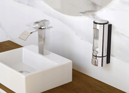 Vægmonteret Sæbedispenser 400 ml Krom Sort 21,5 cm