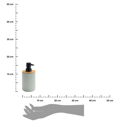 Dozownik do mydła prążkowany miętowy plastik 7,5x7,5x16,5 cm 1 szt.