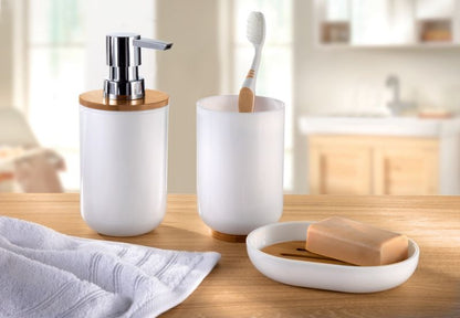 Sæbedispenser Timber 300 ml Hvid/Bambus Stående 1 stk. | 4004478277489