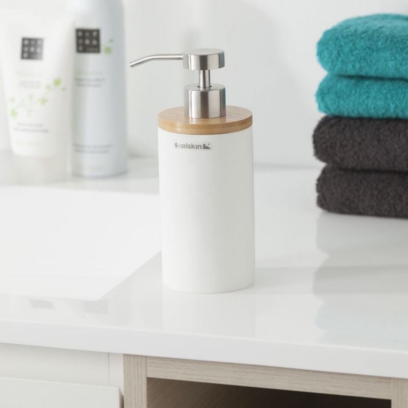 Sæbedispenser Grace 350 ml Hvid/Bambus 1 stk.