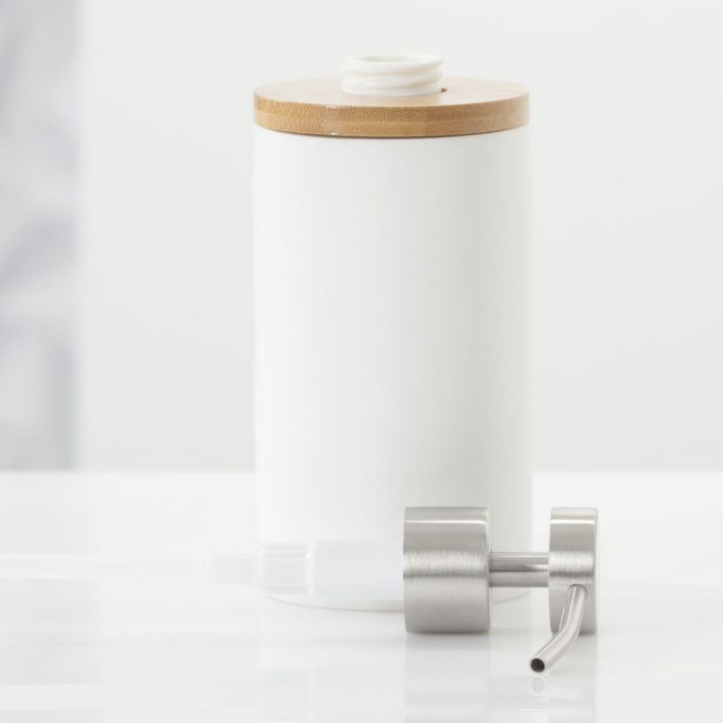 Sæbedispenser Grace 350 ml Hvid/Bambus 1 stk.