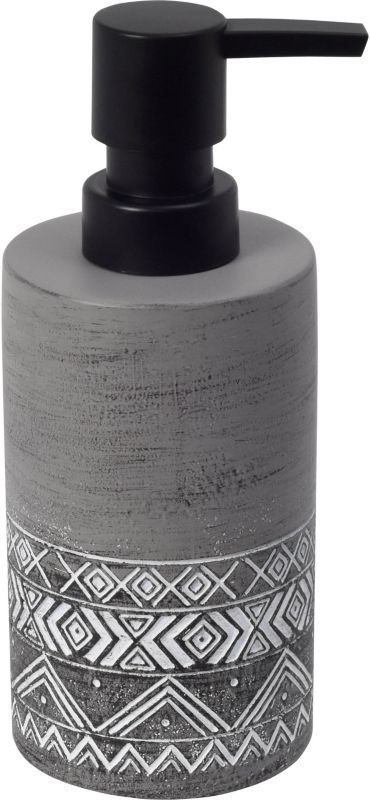 Bisk Lomo sæbedispenser i grå keramisk etno-stil