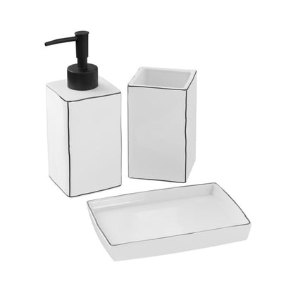 Keramisk Sæbedispenser Aetna 17,3 cm Sort/Hvid
