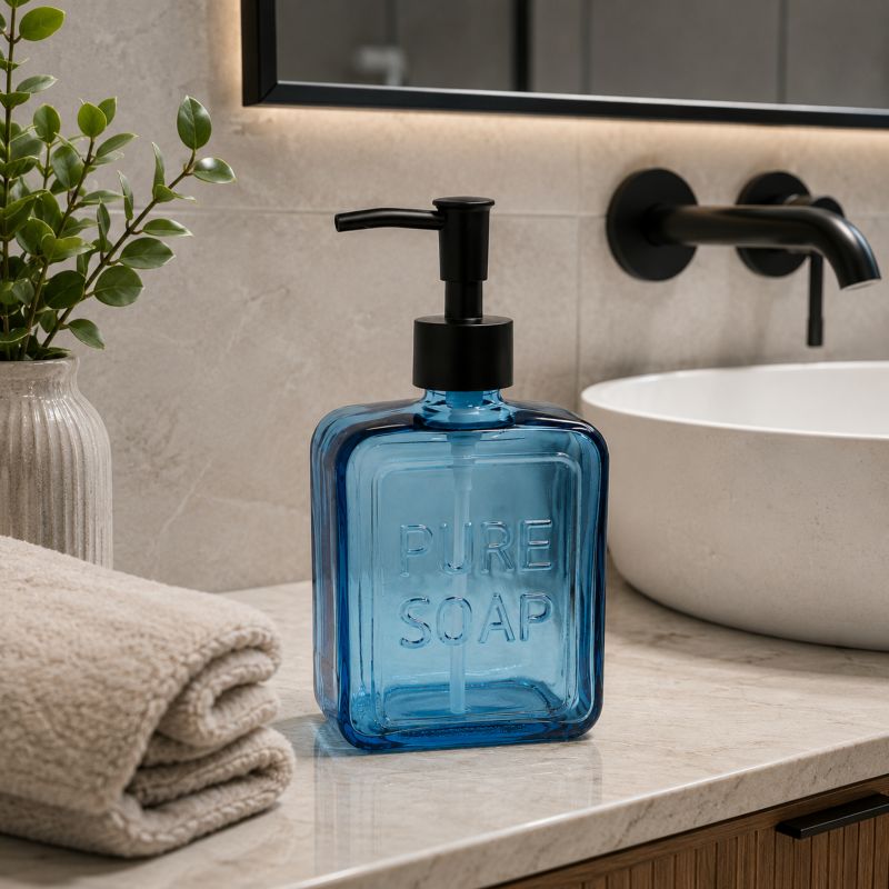 Sæbedispenser Glas Blå 550 ml