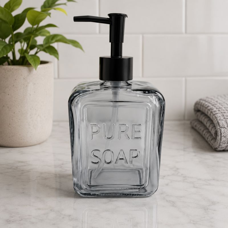 Sæbedispenser 550 ml Grå Glas Stående