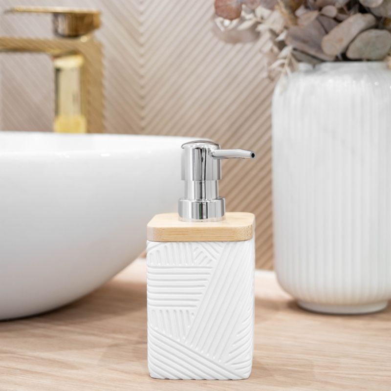 Sæbedispenser Hvid 300 ml Polystone 11 x 11 x 23 cm