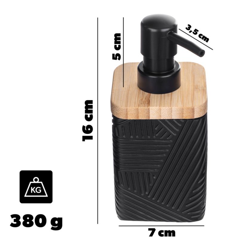 Dozownik do Mydła w Płynie 300 ml Sort 11 x 11 x 23 cm