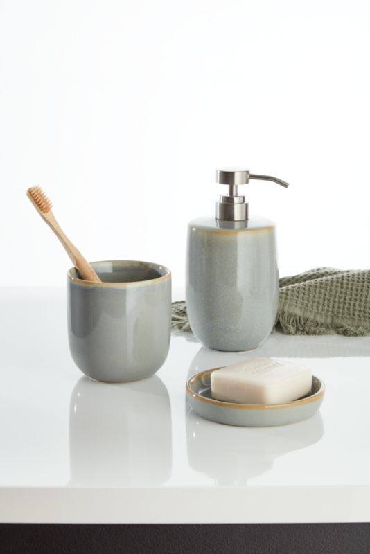 GoodHome Boann sæbedispenser i grå keramisk finish