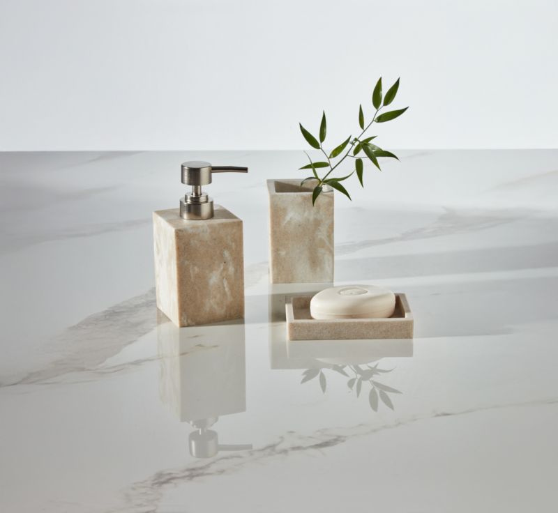Sæbedispenser Cenia Marmor Beige 7x7x15 cm