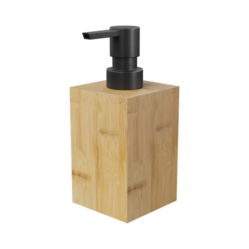 Sæbedispenser Cervia Bambus og Sort 7,2x7x16,2 cm