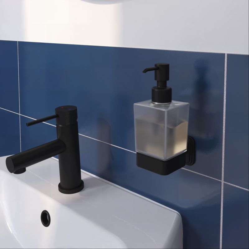 Vægmonteret Sæbedispenser Teesta 17,4x10,4x6,4 cm Sort Rustfrit Stål
