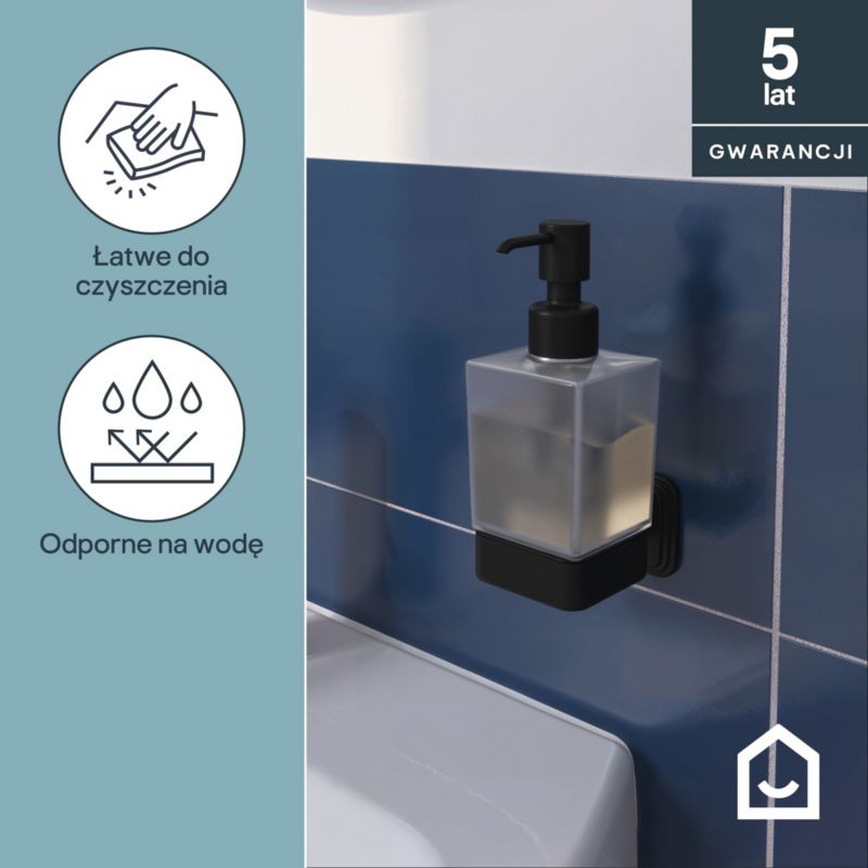 Vægmonteret Sæbedispenser Teesta 17,4x10,4x6,4 cm Sort Rustfrit Stål