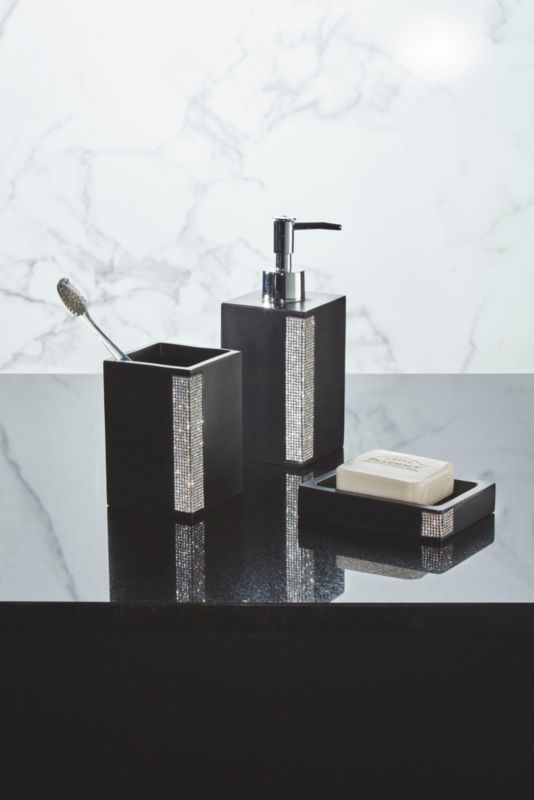 Sæbedispenser Chiq 7x7x18 cm Sort Keramik