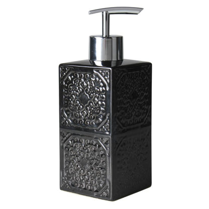 Sæbedispenser Kord 6,5x17,5 cm Sort Keramik