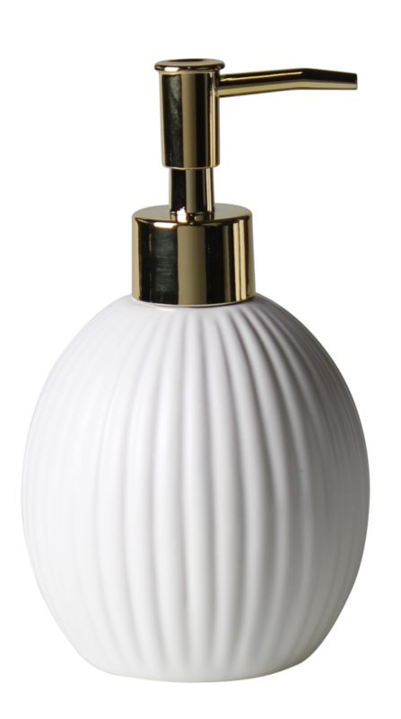 Sæbedispenser Melo 8x8x13 cm Hvid/Guld Keramik