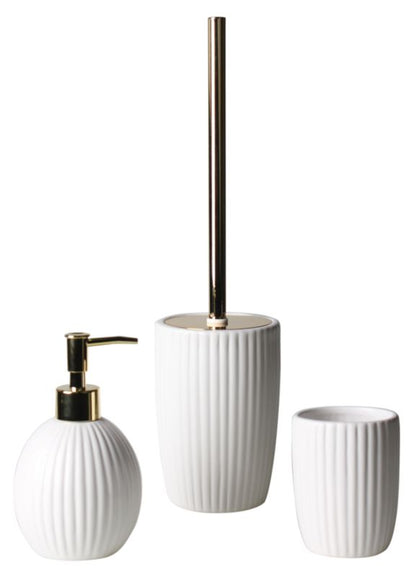 Sæbedispenser Melo 8x8x13 cm Hvid/Guld Keramik