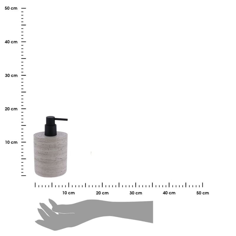 Sæbedispenser Betoneffekt Grå 380 ml 6,5x9x17 cm