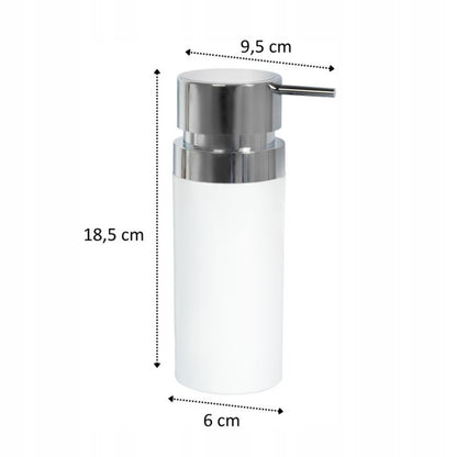 Sæbedispenser Hvid med Sølvpumpe 18,5 cm 1 stk. | 5905923650255