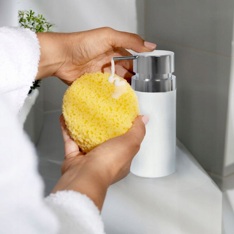 Sæbedispenser Hvid med Sølvpumpe 18,5 cm 1 stk. | 5905923650255