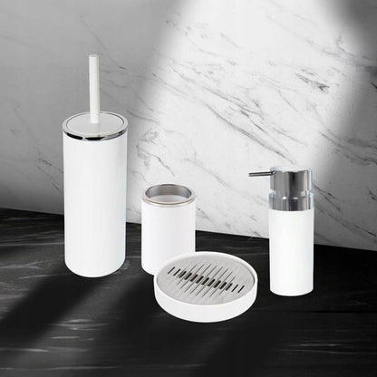 Sæbedispenser Hvid med Sølvpumpe 18,5 cm 1 stk. | 5905923650255