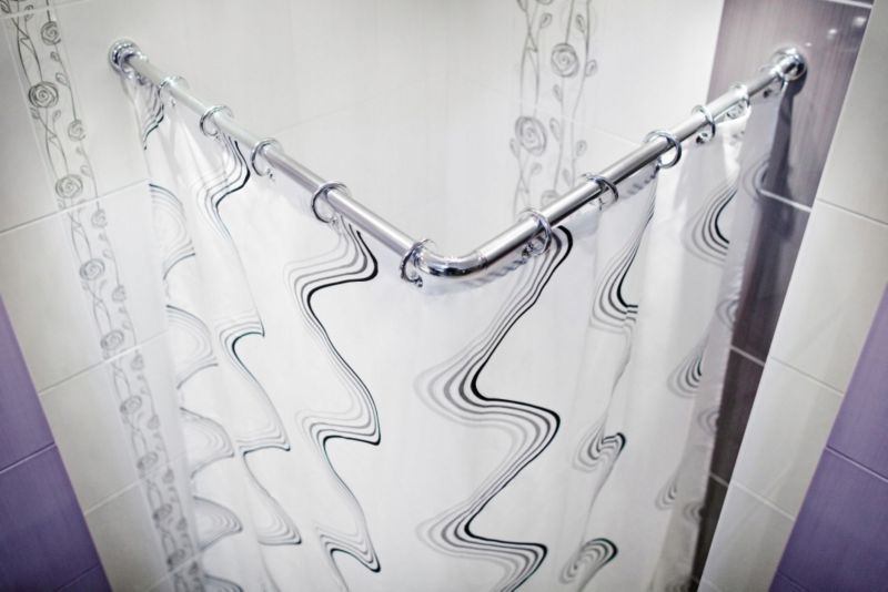 Hjørnestang til Bruseforhæng 150x200 cm Krom Aluminium