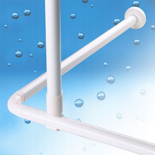 Hjørnebrusestang Estiva L- og U-form Hvid 27 mm Aluminium