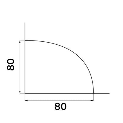 Buet brusestang til forhæng 80x80 cm Hvid Aluminium 27 mm