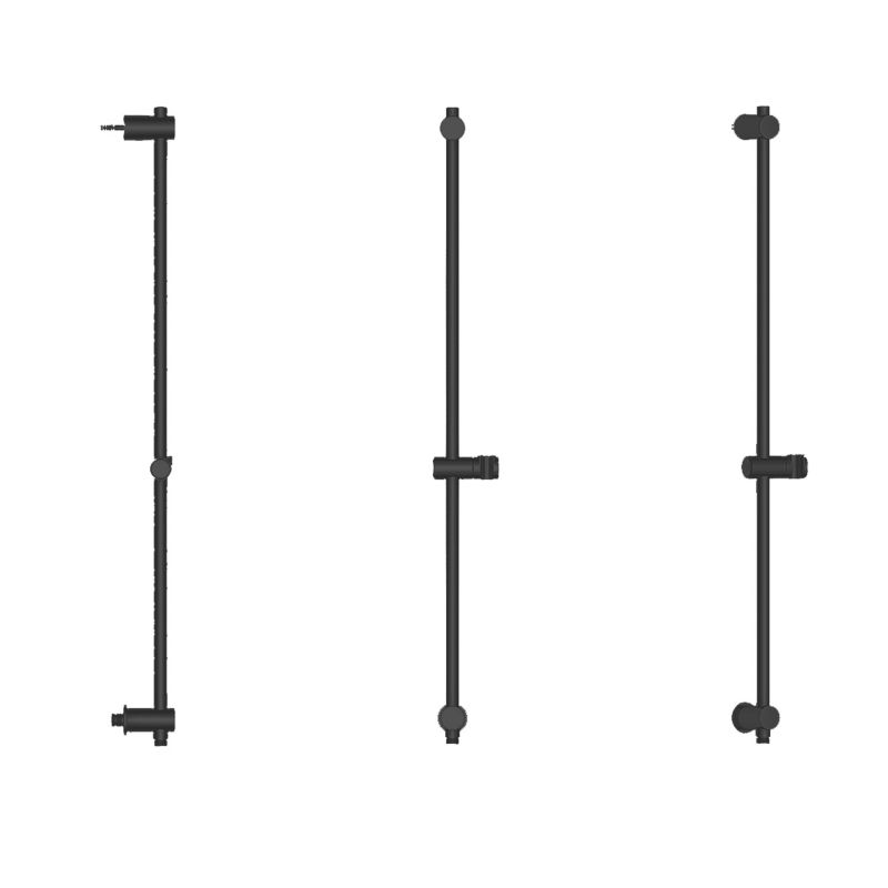 Bruserstang 90 cm Sort Mat ABS med Justerbart Beslag