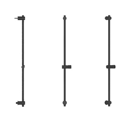 Bruserstang 90 cm Sort Mat ABS med Justerbart Beslag