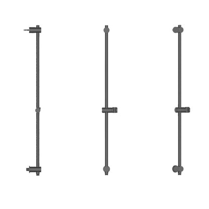 Bruserstang 90 cm Grafit ABS med Justerbart Brusehovedophæng