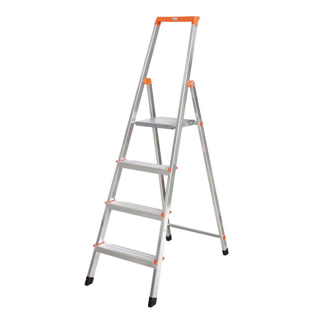 4-trins aluminiumsramme sammenklappelig stige Krause Solidy