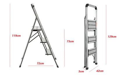 Aluminiumsstige Skiva SLIM 3 trin med hylde, 1 stk