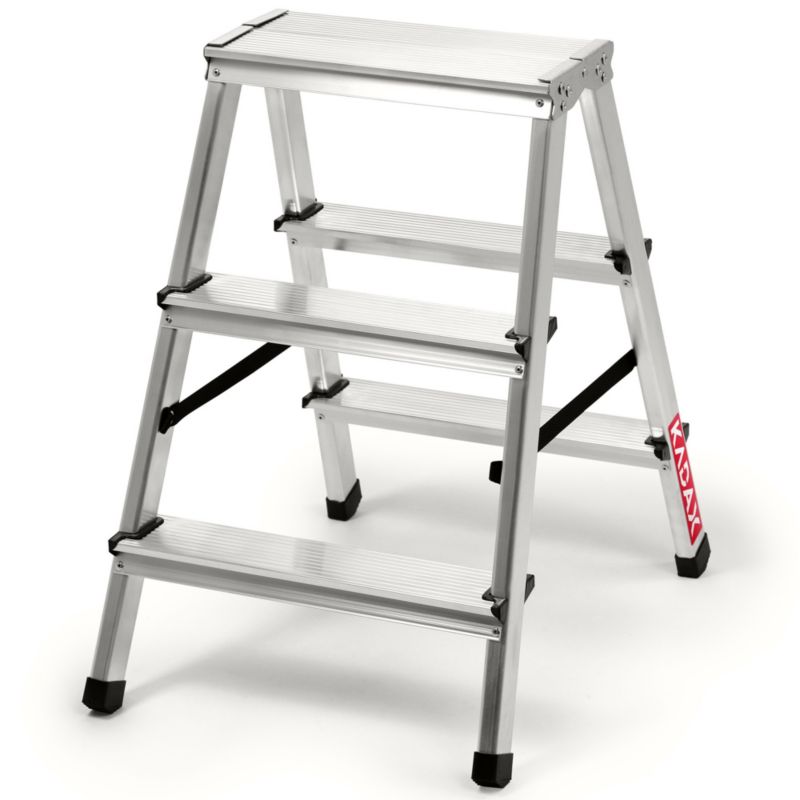 KADAX aluminiumsramme sammenklappelig 3-trins husstandsstige med platform 125 kg - Polsk produkt