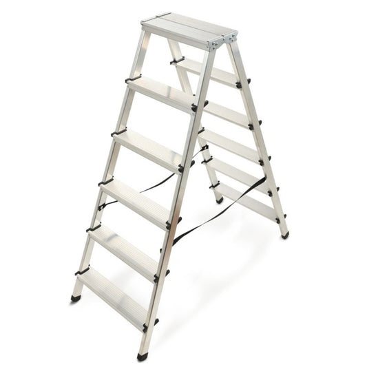 KADAX aluminiumsramme foldbar 6-trins husstige, stærk 125 kg, polsk produkt