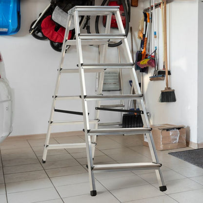 KADAX aluminiumsramme foldbar 6-trins husstige, stærk 125 kg, polsk produkt
