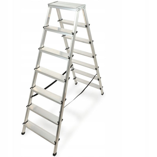 KADAX aluminiumsramme foldbar 7-trins husstige, stærk, 125 kg, polsk produkt