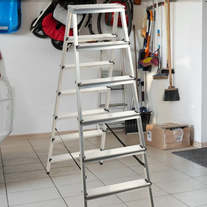 KADAX aluminiumsramme foldbar 7-trins husstige, stærk, 125 kg, polsk produkt