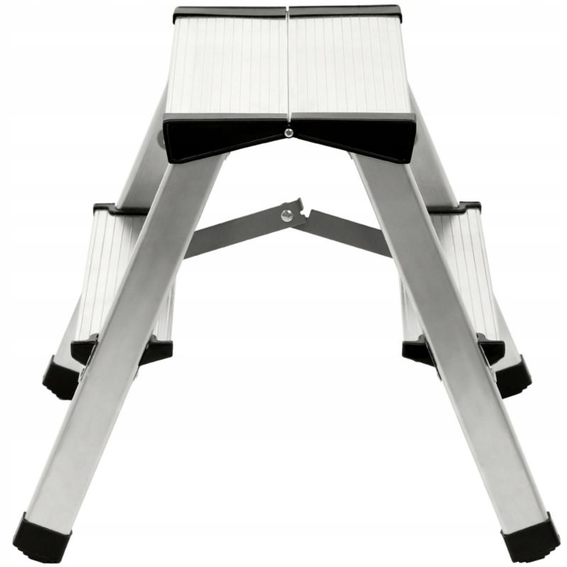 KADAX aluminiumsramme foldbar husholdningsstige med 2 trin og platform, 125 kg, polsk produkt