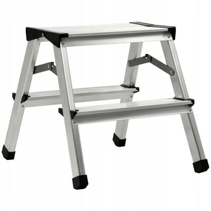 KADAX aluminiumsramme foldbar husholdningsstige med 2 trin og platform, 125 kg, polsk produkt