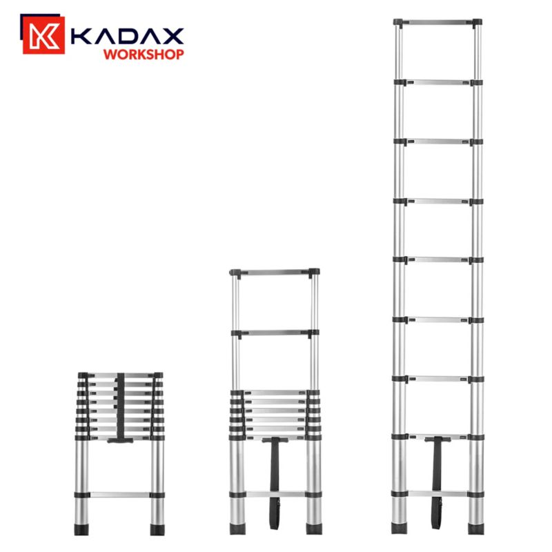 KADAX teleskopisk aluminiumsstige HOME 2,6 m med 9 trin, 1 stk.