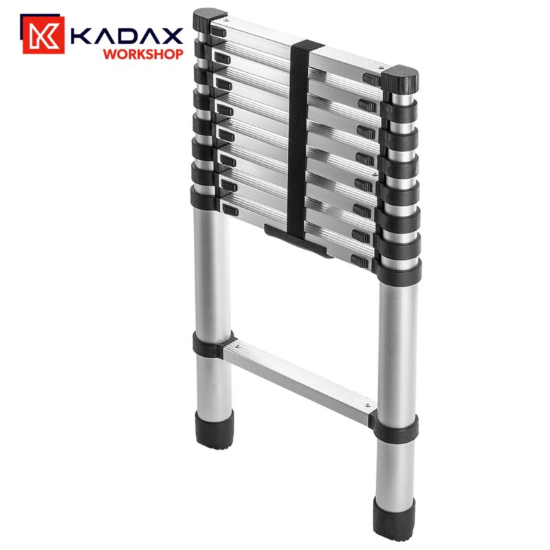 KADAX teleskopisk aluminiumsstige HOME 2,6 m med 9 trin, 1 stk.