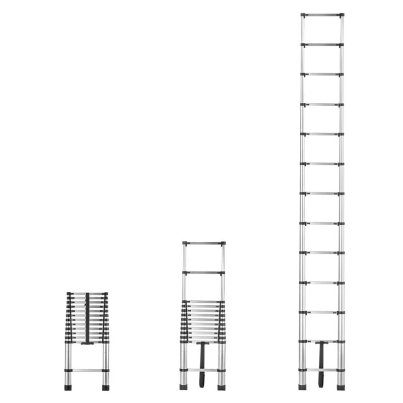 KADAX teleskopisk aluminiumsstige HOME 3,8 m med 13 trin, 1 stk.