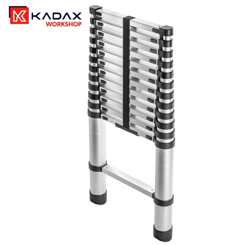 KADAX teleskopisk aluminiumsstige HOME 3,8 m med 13 trin, 1 stk.