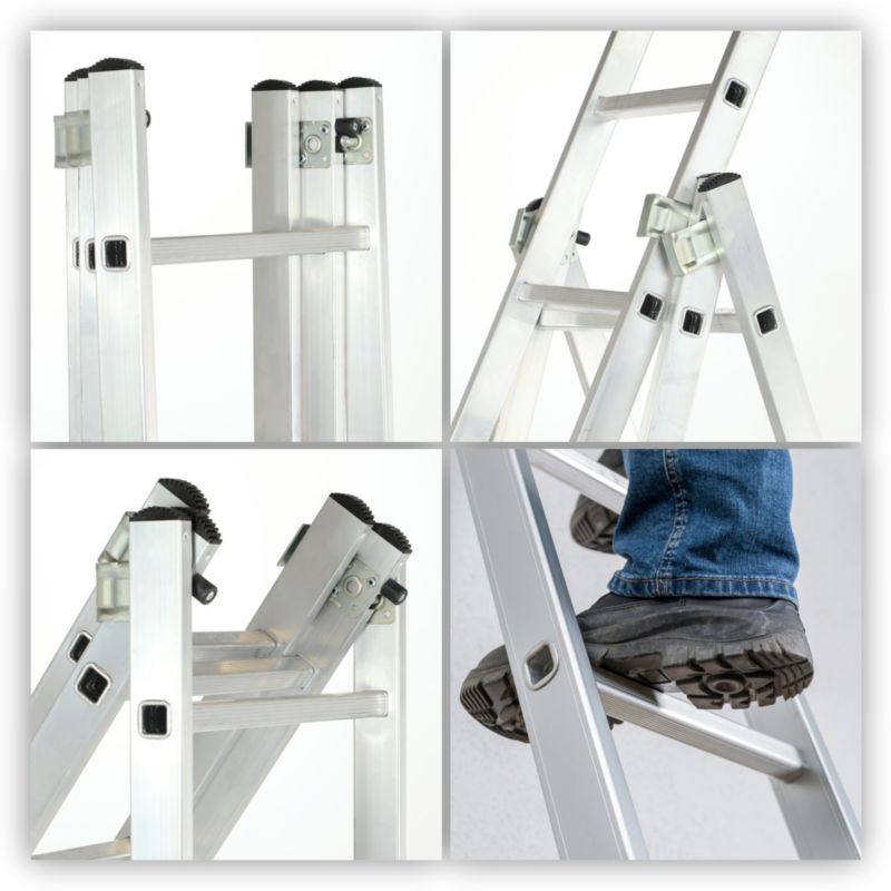 KADAX multifunktionel aluminiumsstige 3x7 robust 150 kg krog Polsk produkt