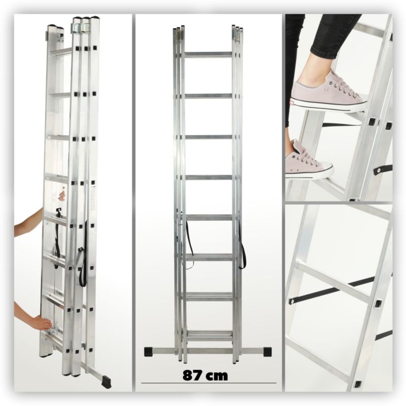 KADAX multifunktionel aluminiumsstige 3x8 robust 150 kg krog polsk produkt