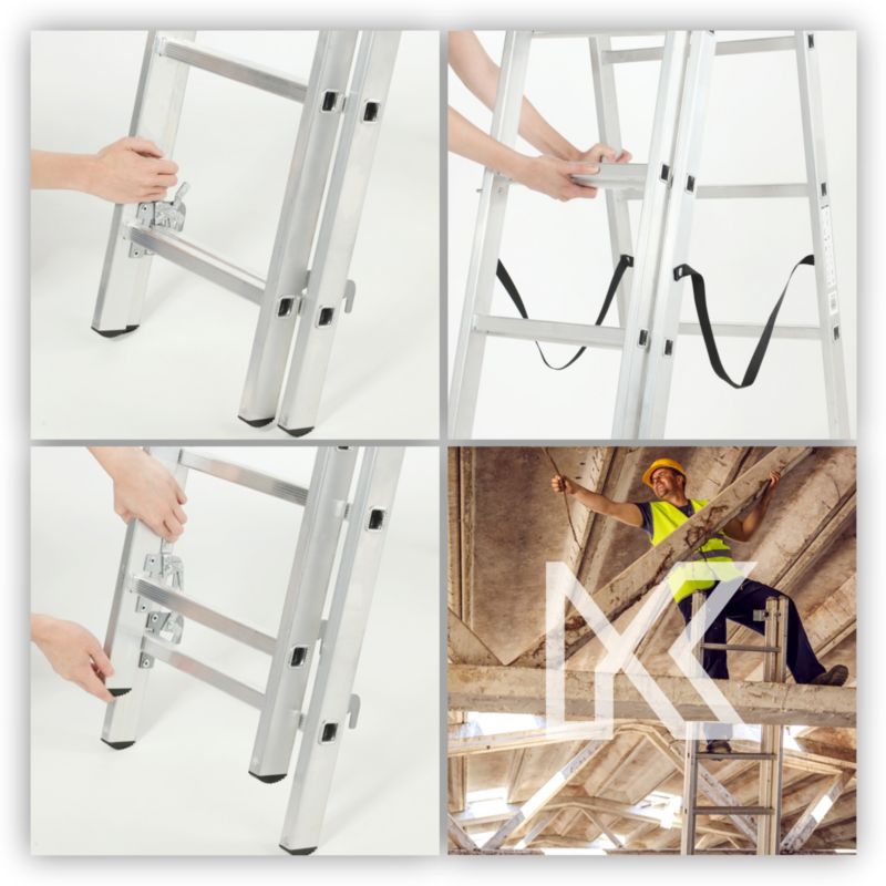 KADAX multifunktionel aluminiumsstige 3x8 robust 150 kg krog polsk produkt